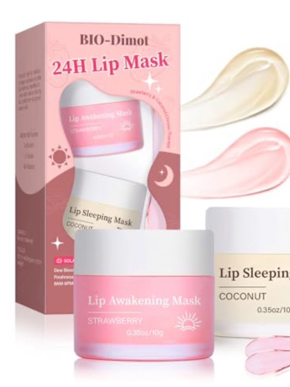 24H Lip Mask Duo - Pink Strawberry & Cream Coconut